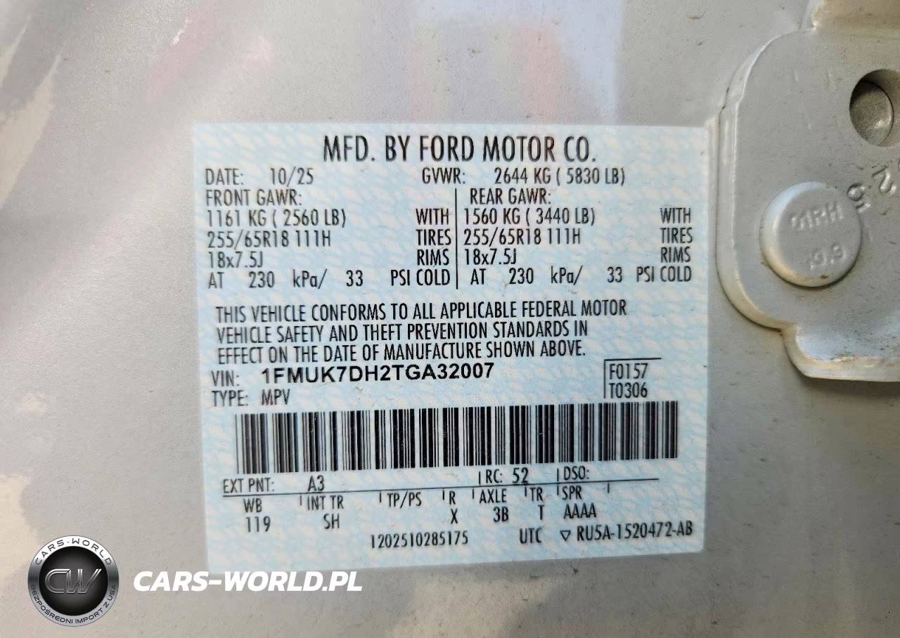 2026 Ford Explorer Active VIN:1FMUK7DH2TGA32007 - 14