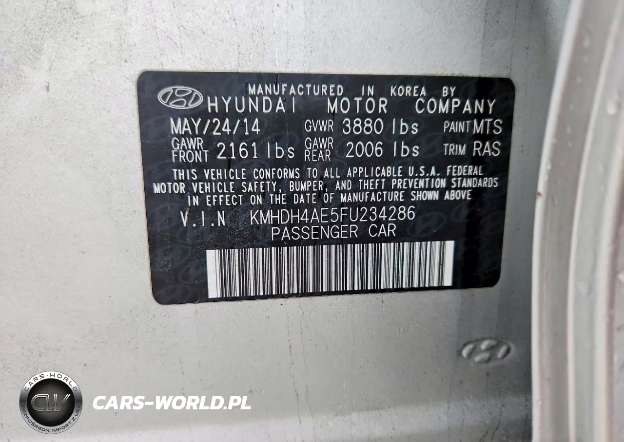 2015 Hyundai Elantra Limited VIN:KMHDH4AE5FU234286 - 12