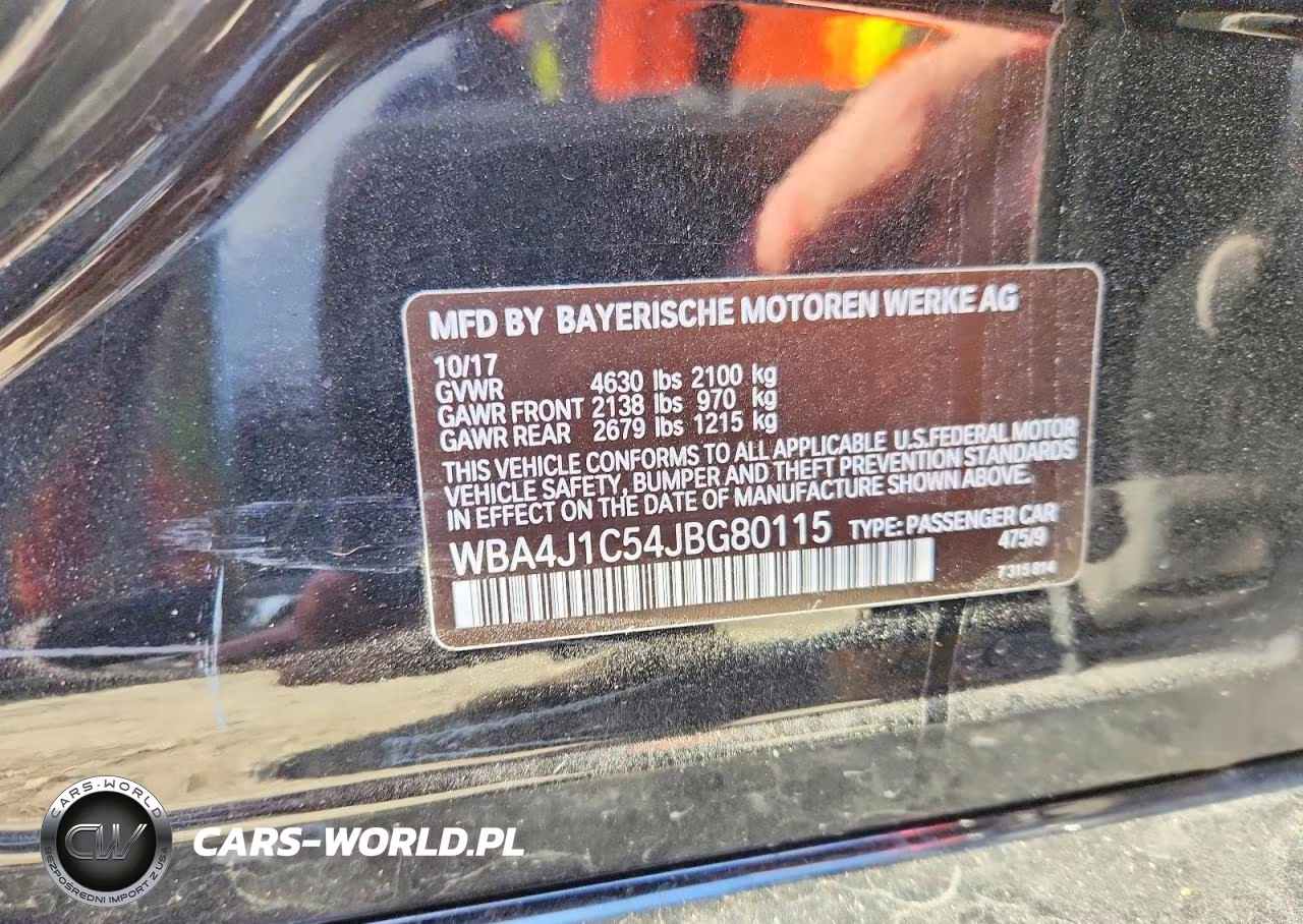 2018 BMW 430I Gran Coupe VIN:WBA4J1C54JBG80115 - 12