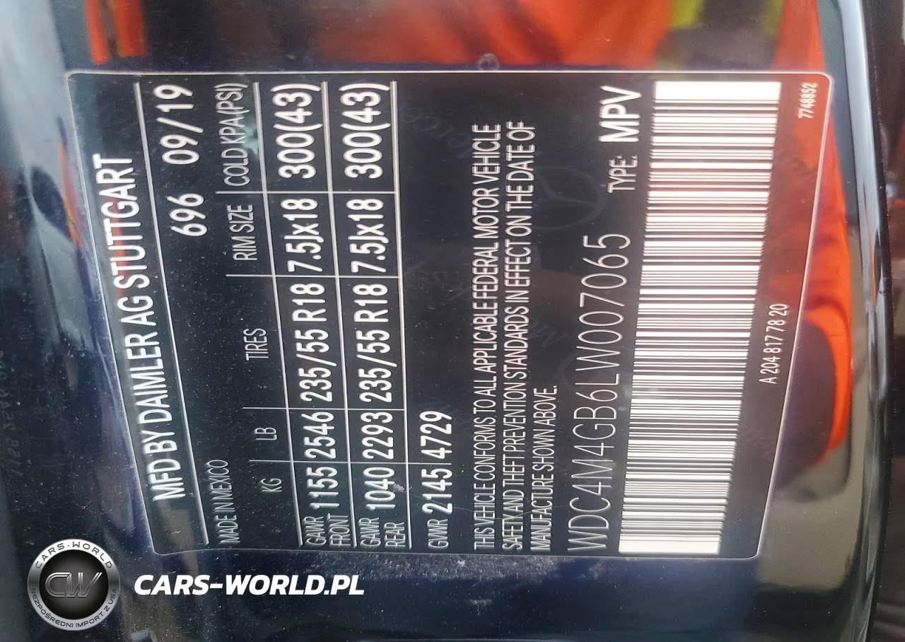 2020 Mercedes-Benz Glb 250 VIN:WDC4M4GB6LW007065 - 12