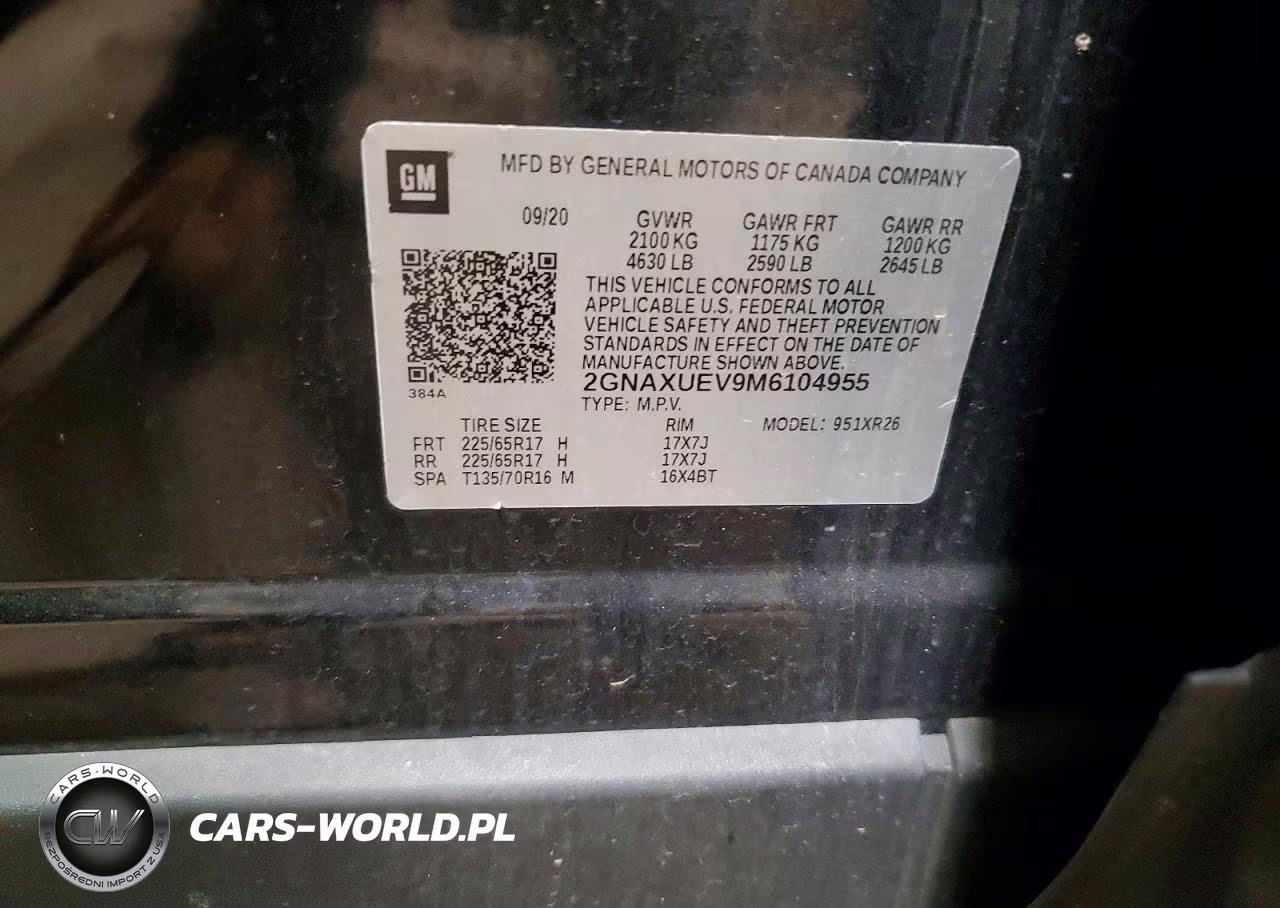2021 Chevrolet Equinox Lt VIN:2GNAXUEV9M6104955 - 14