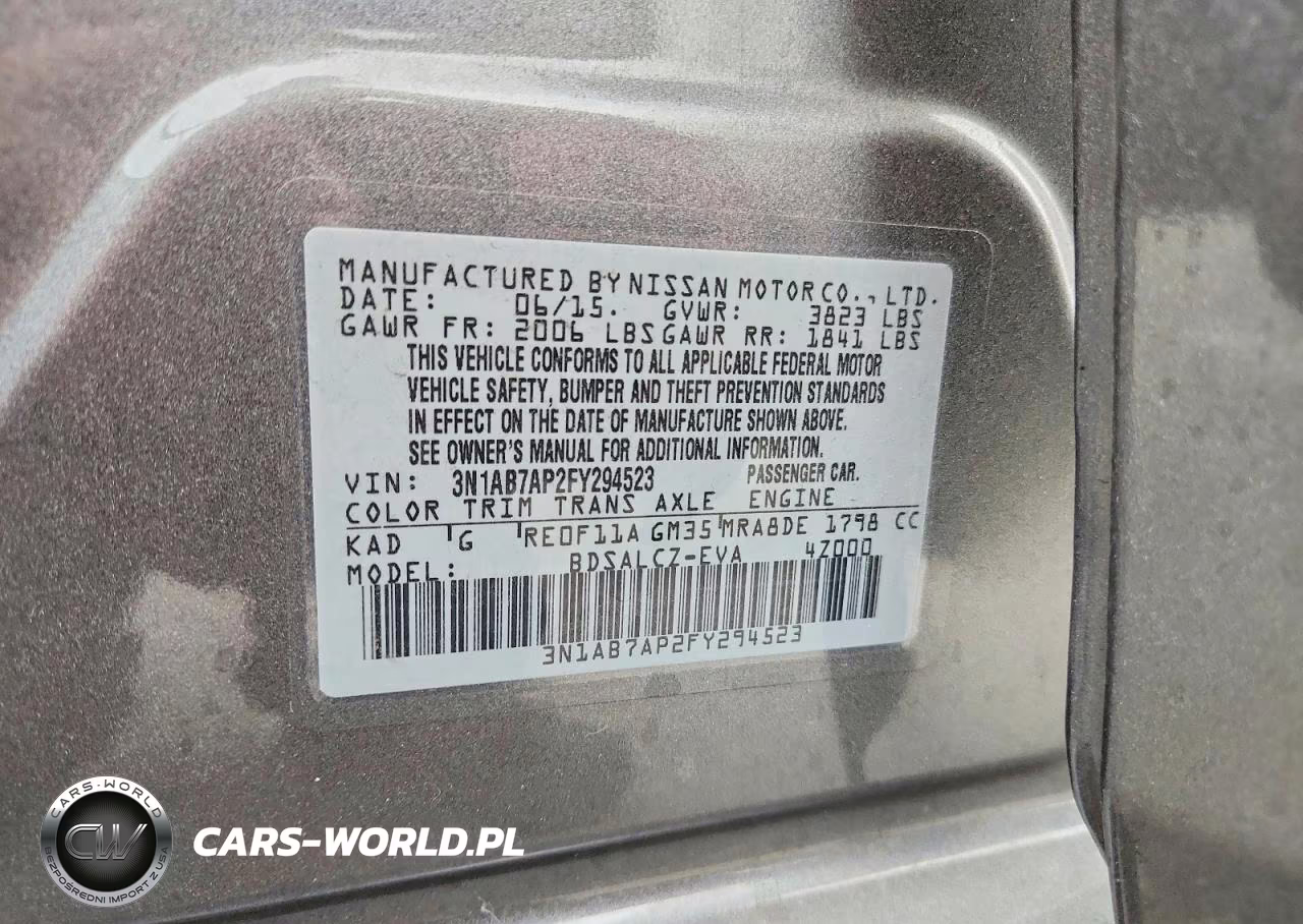 2015 Nissan Sentra S VIN:3N1AB7AP2FY294523 - 12