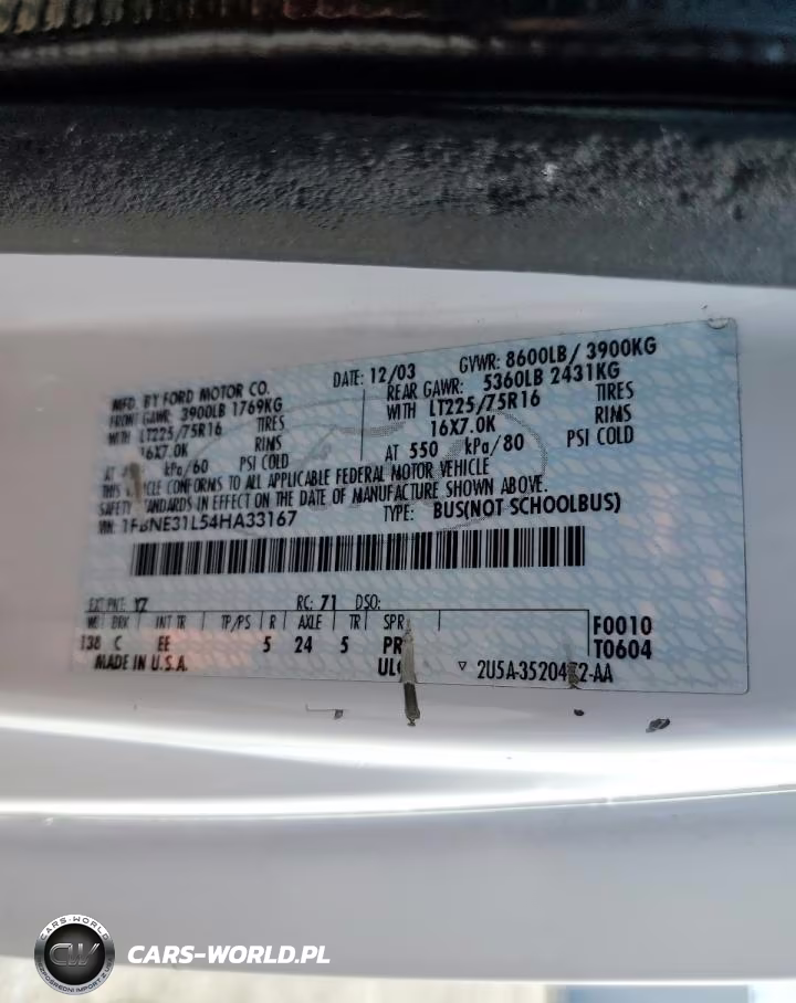 2004 Ford Econoline E350 Super Duty Wagon VIN:1FBNE31L54HA33167 - 13