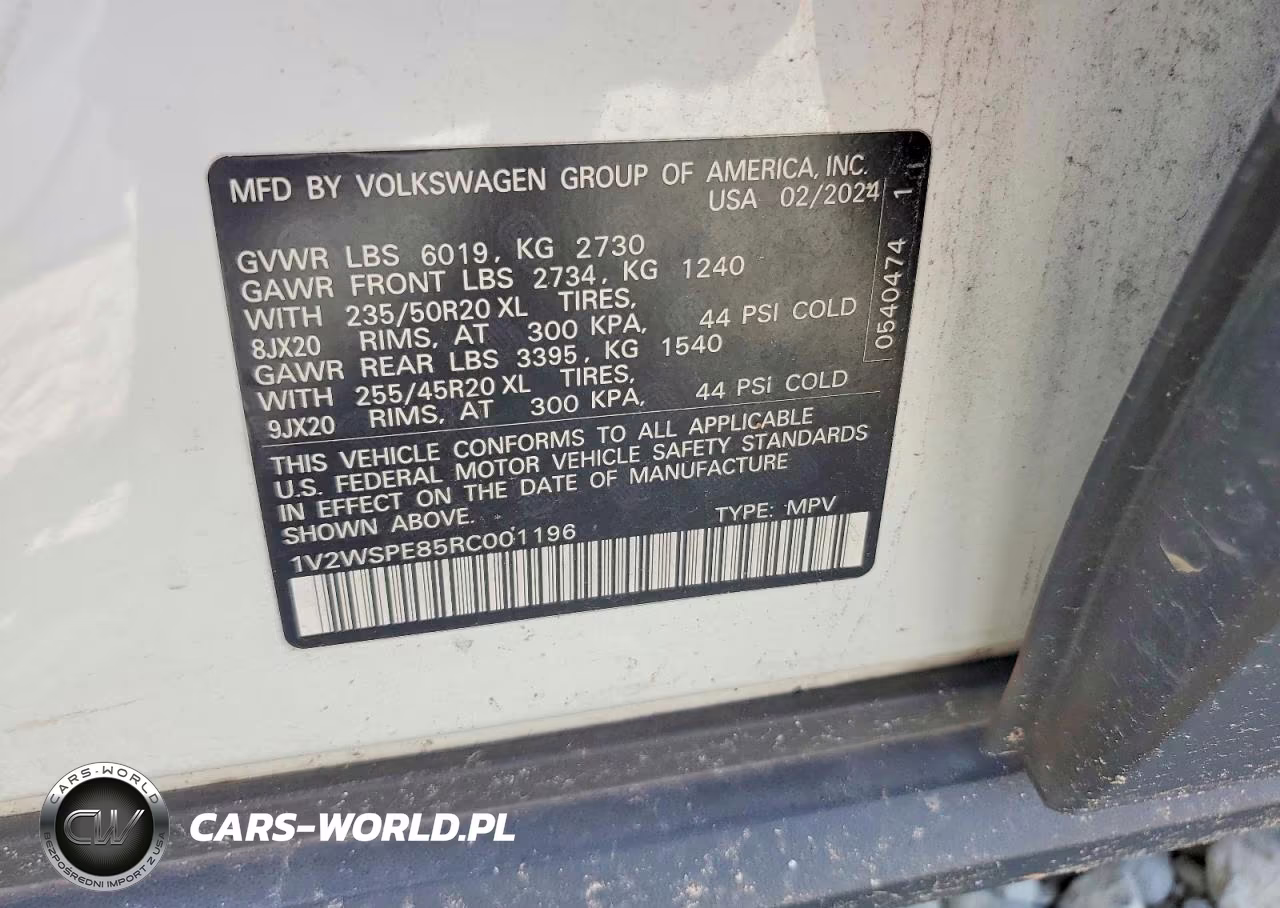 2024 Volkswagen Id.4 Pro S VIN:1V2WSPE85RC001196 - 14