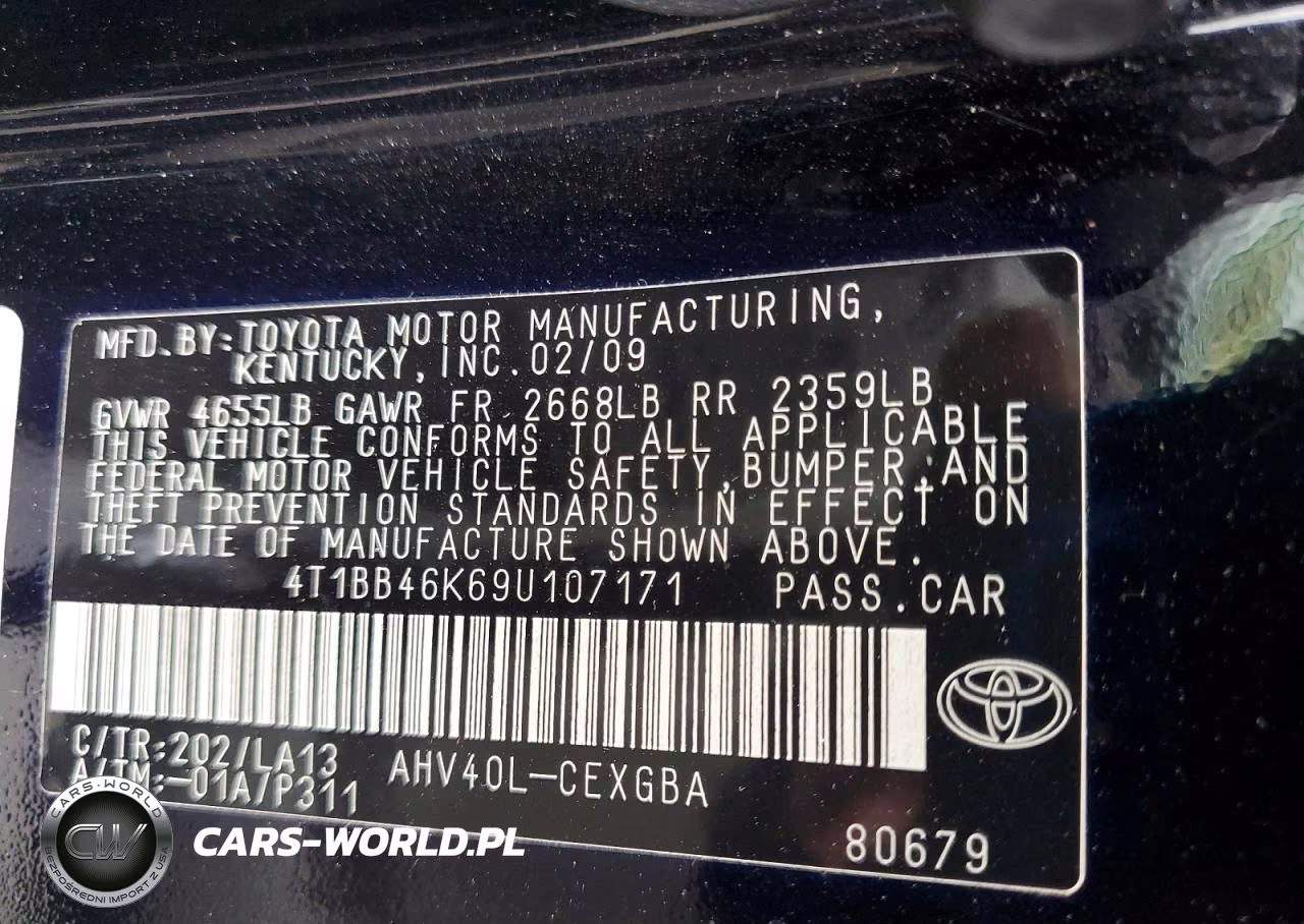 2009 Toyota Camry Hybrid VIN:4T1BB46K69U107171 - 12