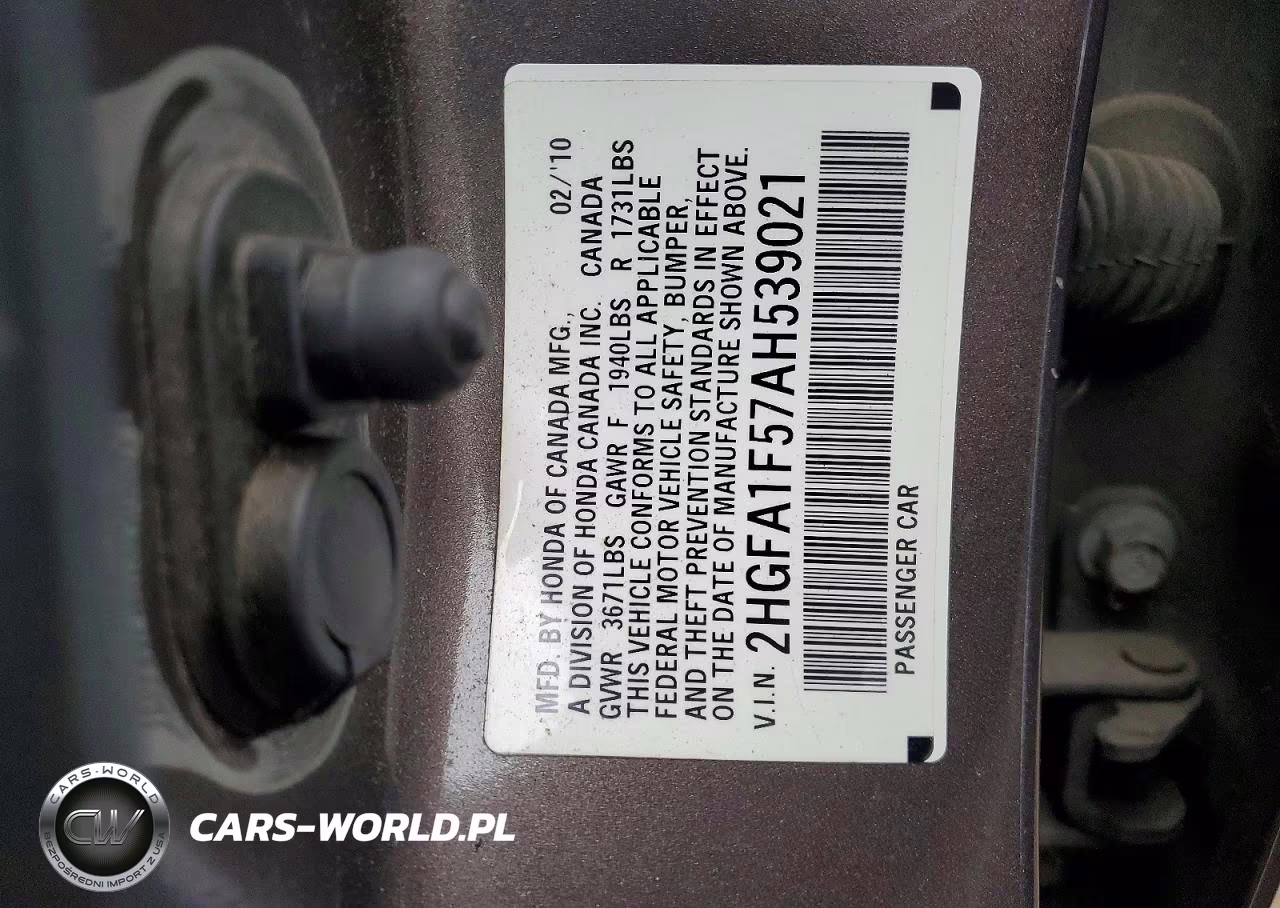 2010 Honda Civic Lx VIN:2HGFA1F57AH539021 - 13