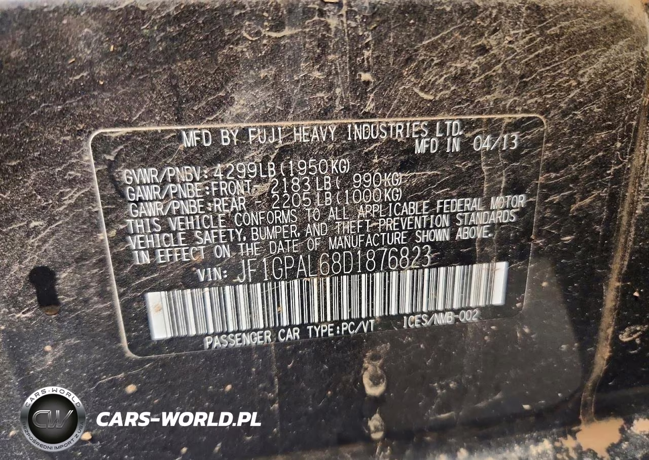 2013 Subaru Impreza 2.0I Sport Premium VIN:JF1GPAL68D1876823 - 13
