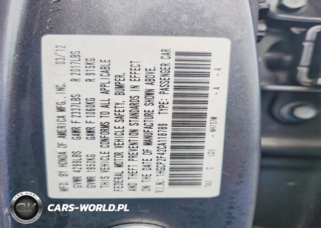 2012 Honda Accord Lxp VIN:1HGCP2F42CA118789 - 13