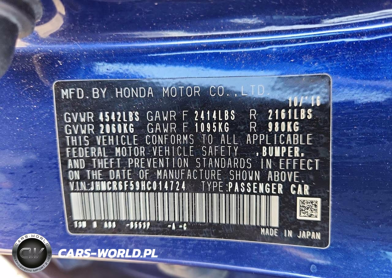2017 Honda Accord Hybrid Exl VIN:JHMCR6F59HC014724 - 13