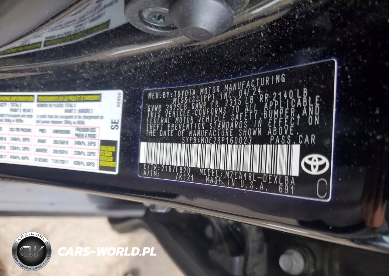 2024 Toyota Corolla Le VIN:5YFB4MDE2RP160023 - 12