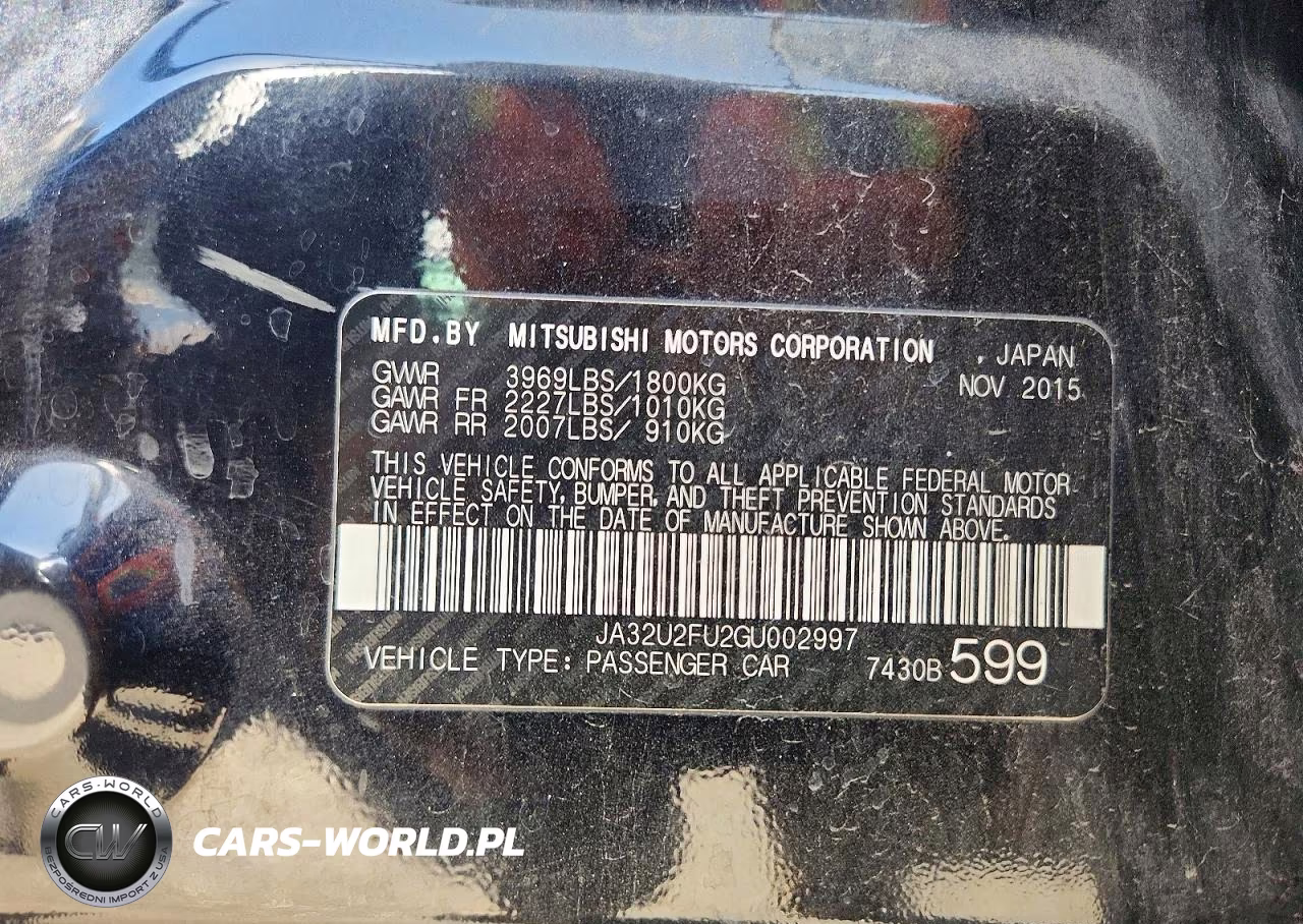 2016 Mitsubishi Lancer Es VIN:JA32U2FU2GU002997 - 12