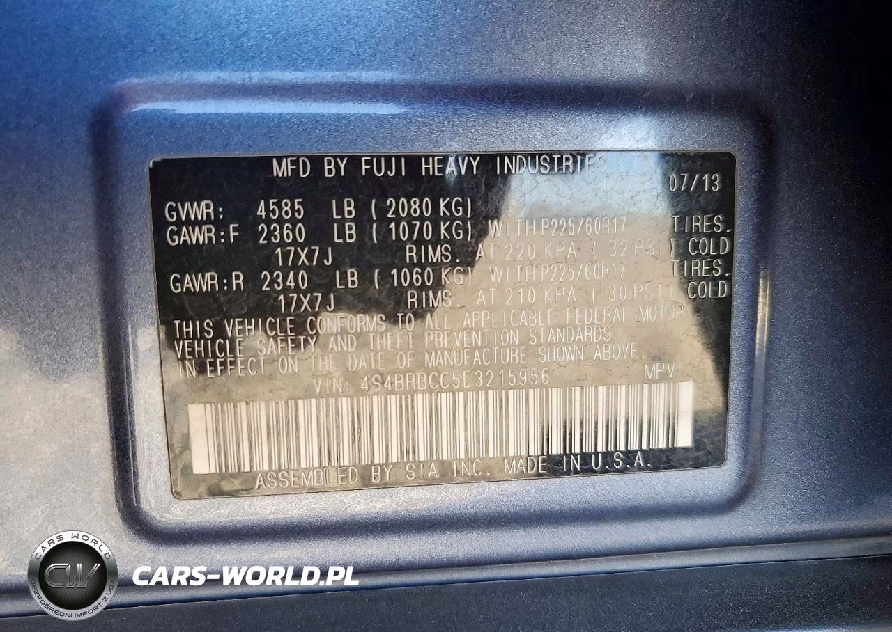 2014 Subaru Outback 2.5I Premium VIN:4S4BRBCC5E3215956 - 14