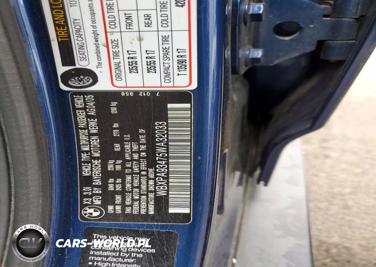 2005 BMW X3 3.0I VIN:WBXPA93475WA32033 - 12