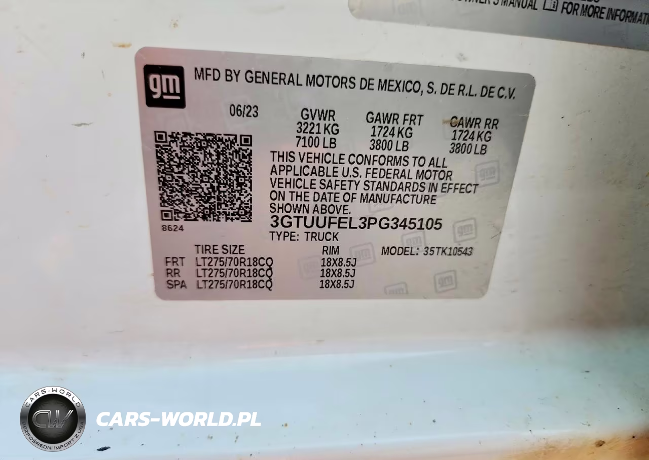 2023 GMC Sierra K1500 At4X VIN:3GTUUFEL3PG345105 - 12