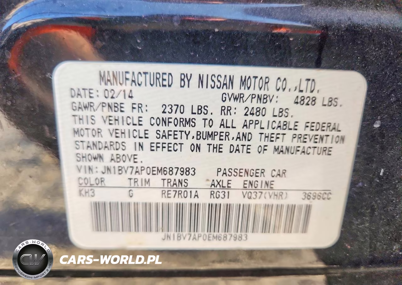 2014 Infiniti Q50 Premium VIN:JN1BV7AP0EM687983 - 12