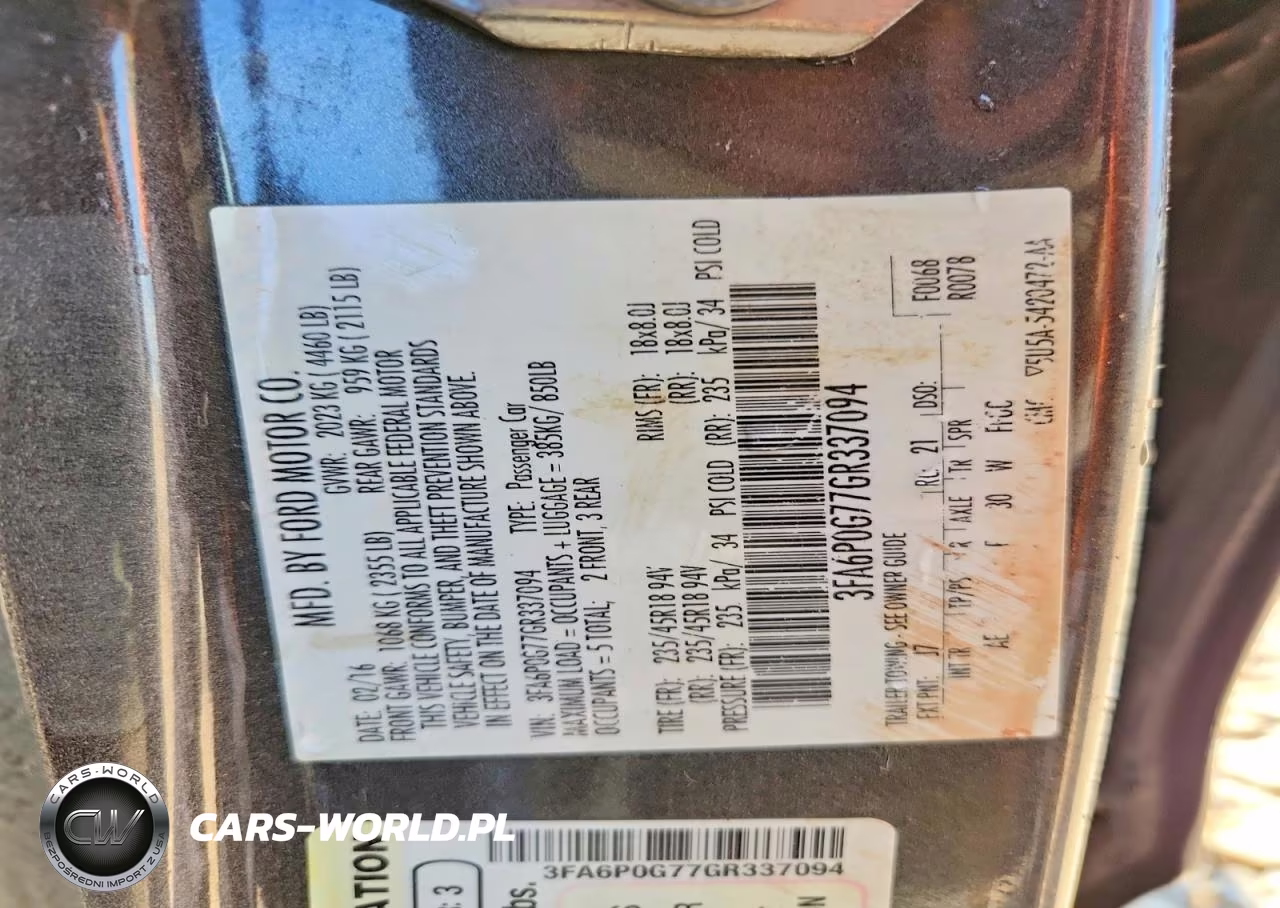 2016 Ford Fusion S VIN:3FA6P0G77GR337094 - 13