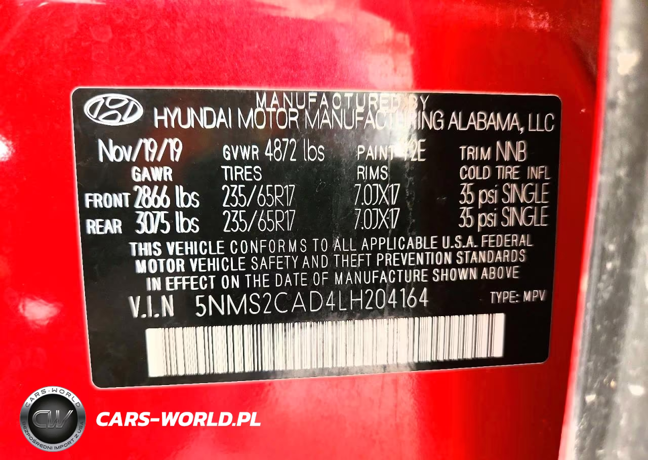 2020 Hyundai Santa Fe Se VIN:5NMS2CAD4LH204164 - 13