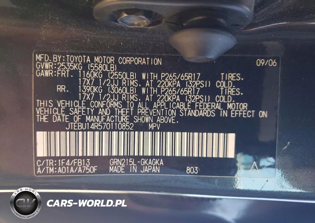 2007 Toyota 4Runner Sport Edition VIN:JTEBU14R570110852 - 13