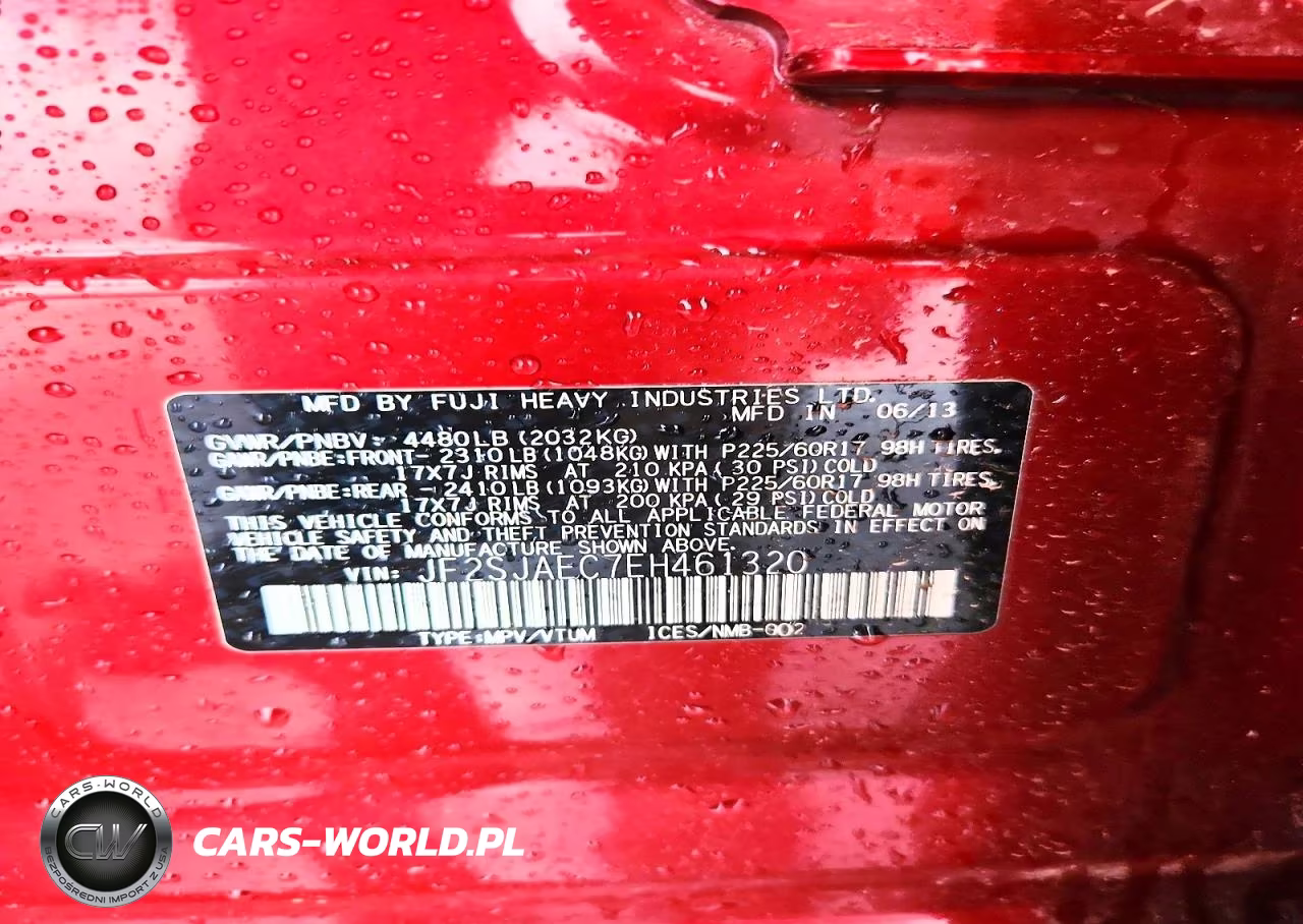 2014 Subaru Forester 2.5I Premium VIN:JF2SJAEC7EH461320 - 13