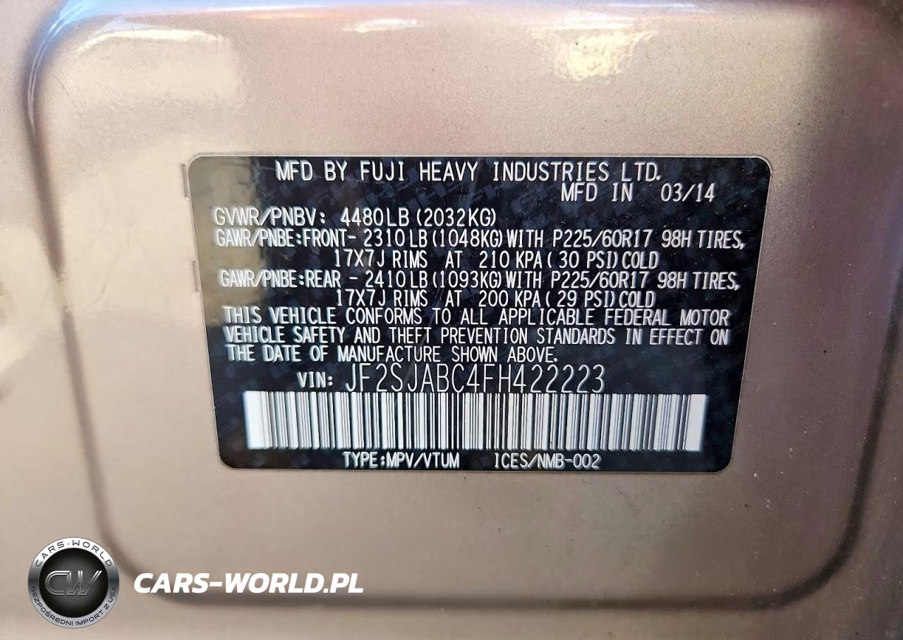 2015 Subaru Forester 2.5I VIN:JF2SJABC4FH422223 - 13