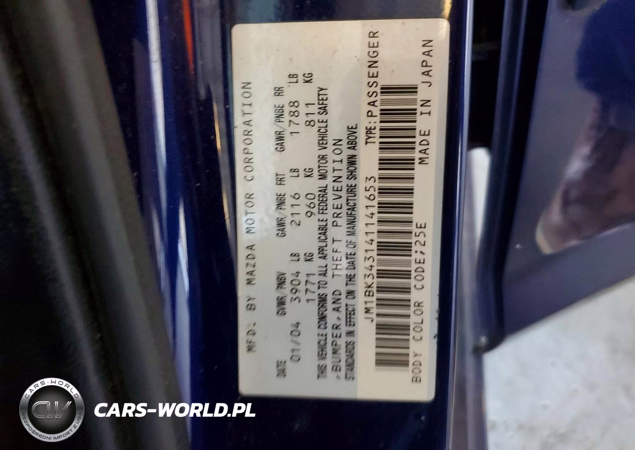 2004 Mazda 3 Hatchback VIN:JM1BK343141141653 - 13