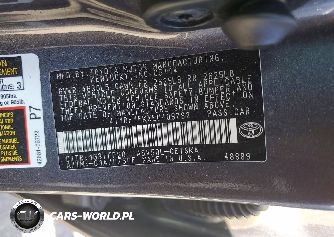 2014 Toyota Camry Se VIN:4T1BF1FKXEU408782 - 12