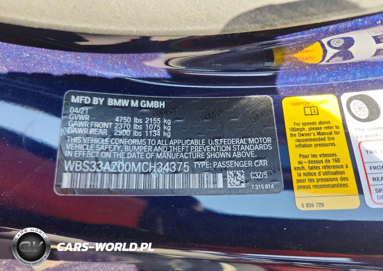 2021 BMW M4 Competition VIN:WBS33AZ00MCH34375 - 12