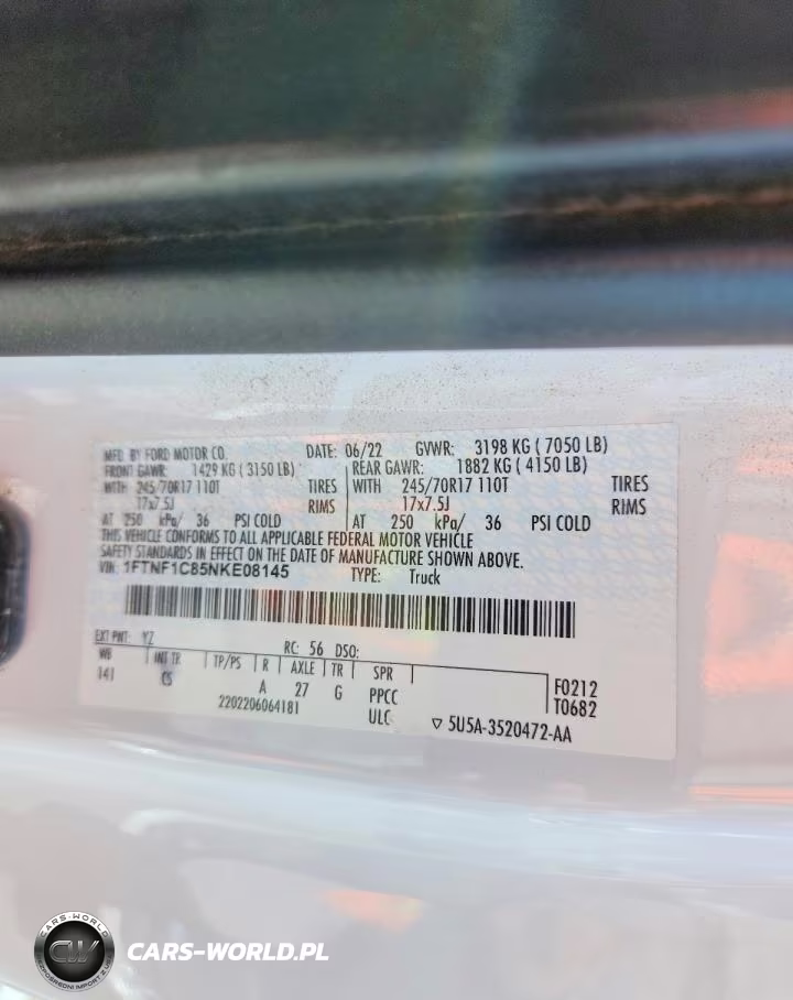 2022 Ford F150 VIN:1FTNF1C85NKE08145 - 12
