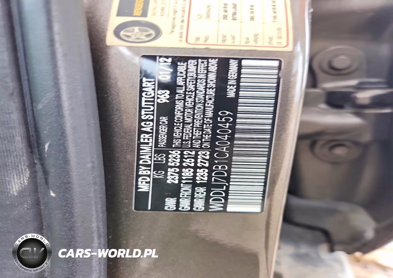 2012 Mercedes-Benz Cls 550 VIN:WDDLJ7DB1CA040459 - 12