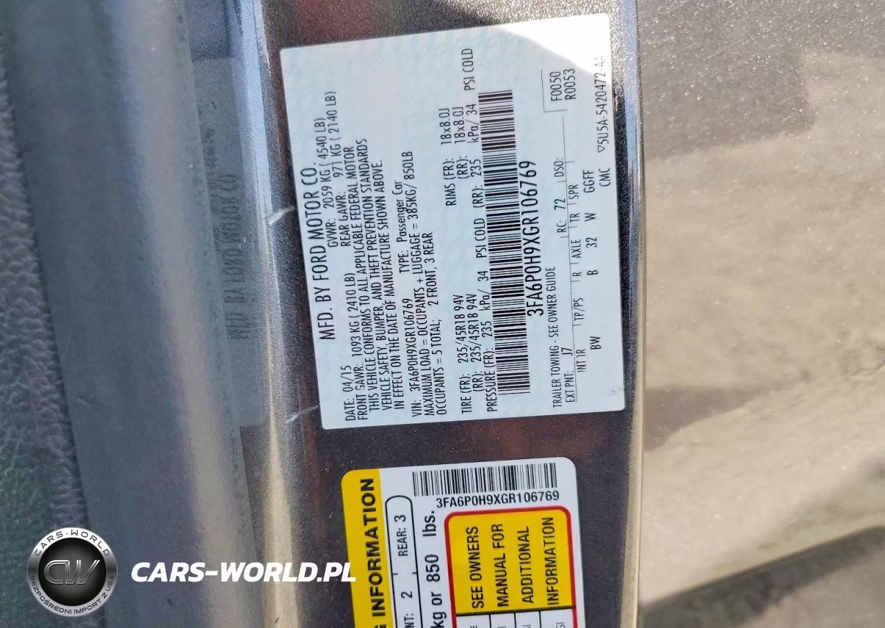 2016 Ford Fusion Se VIN:3FA6P0H9XGR106769 - 12