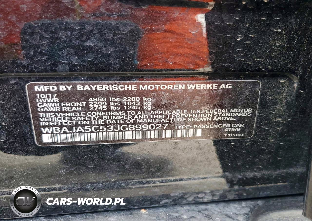 2018 BMW 530 I VIN:WBAJA5C53JG899027 - 13