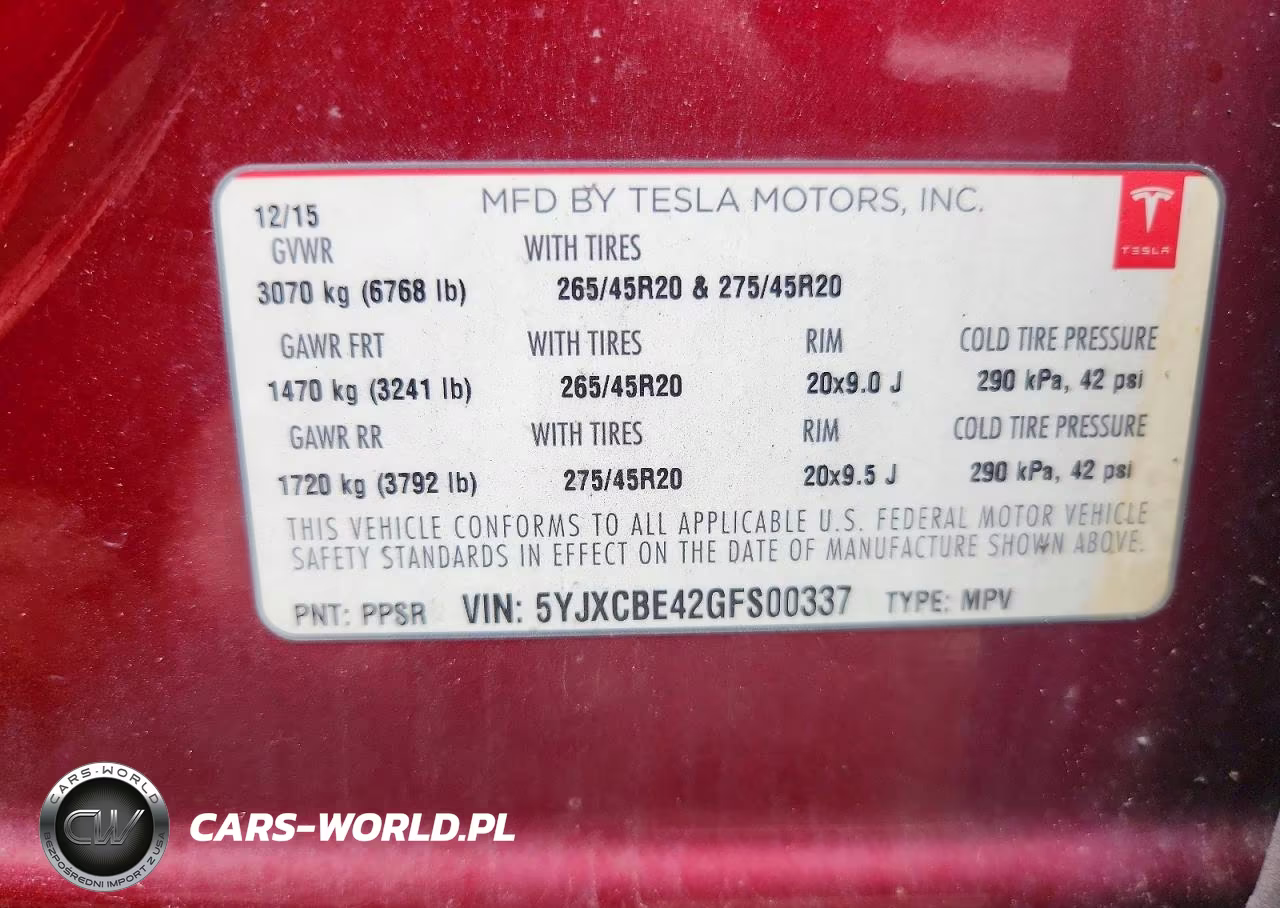 2016 Tesla Model X VIN:5YJXCBE42GFS00337 - 13