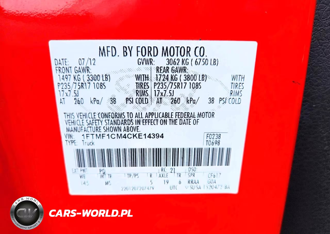 2012 Ford F-150 VIN:1FTMF1CM4CKE14394 - 12