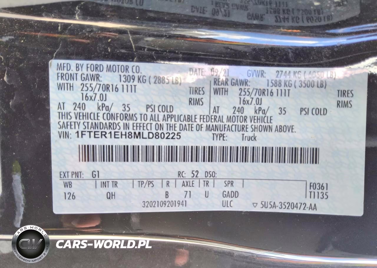 2021 Ford Ranger Xl VIN:1FTER1EH8MLD80225 - 12