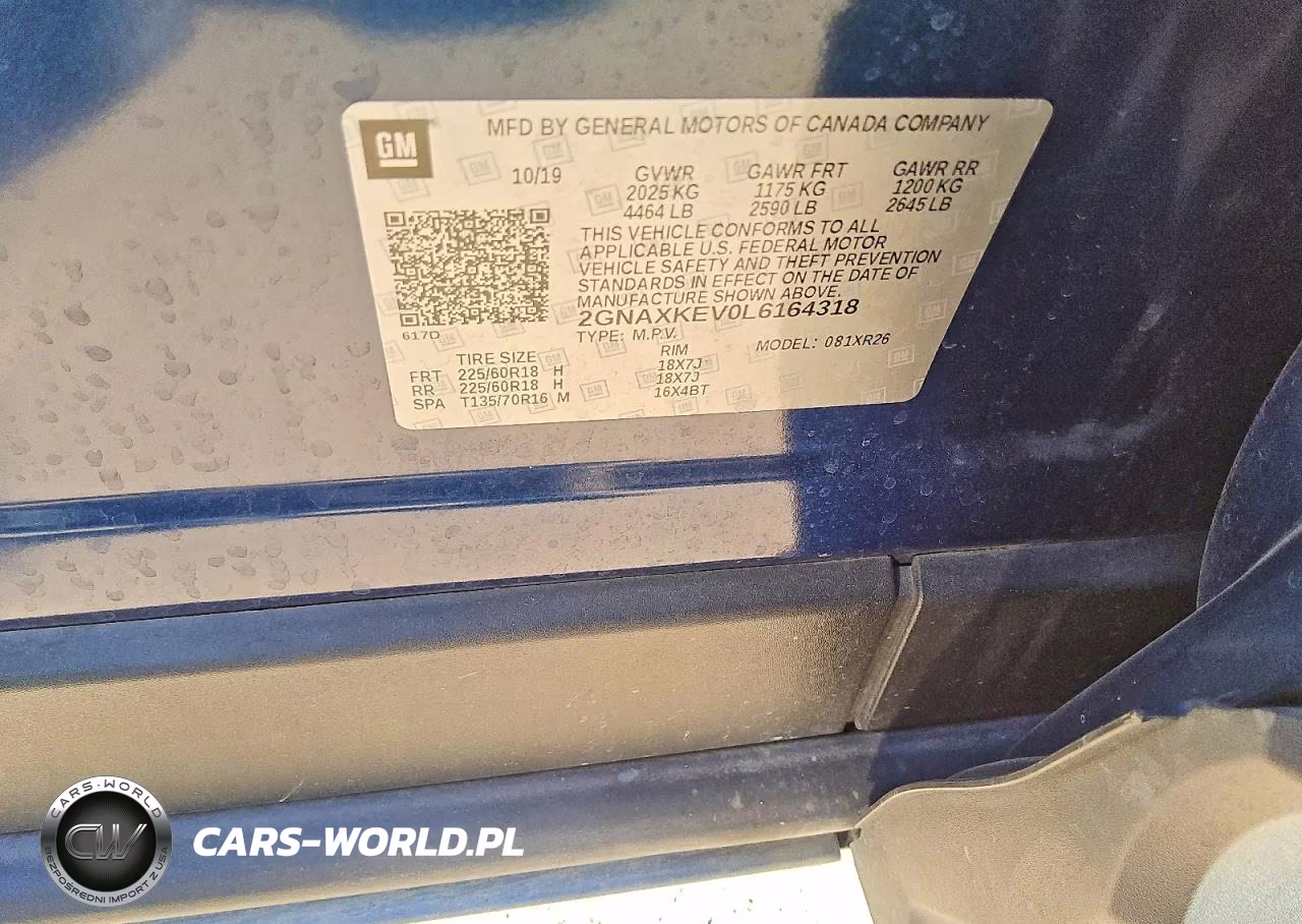 2020 Chevrolet Equinox Lt VIN:2GNAXKEV0L6164318 - 13