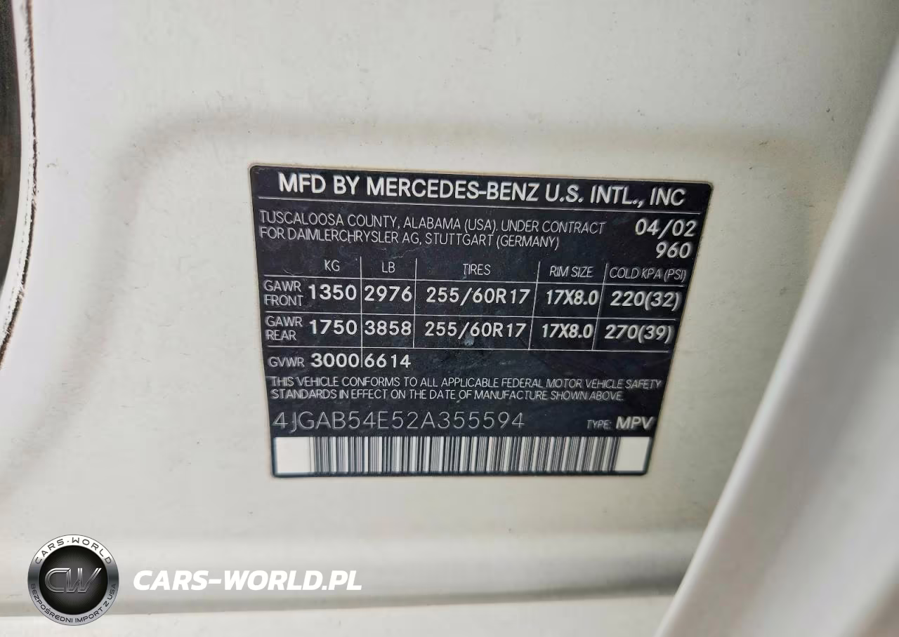 2002 Mercedes-Benz Ml 320 VIN:4JGAB54E52A355594 - 13