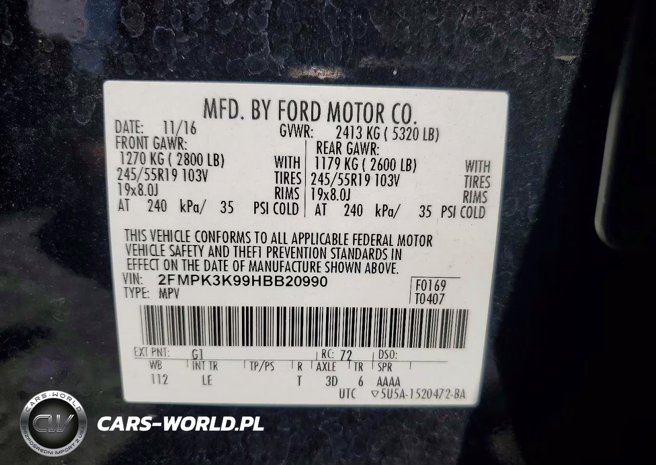 2017 Ford Edge Titanium VIN:2FMPK3K99HBB20990 - 13