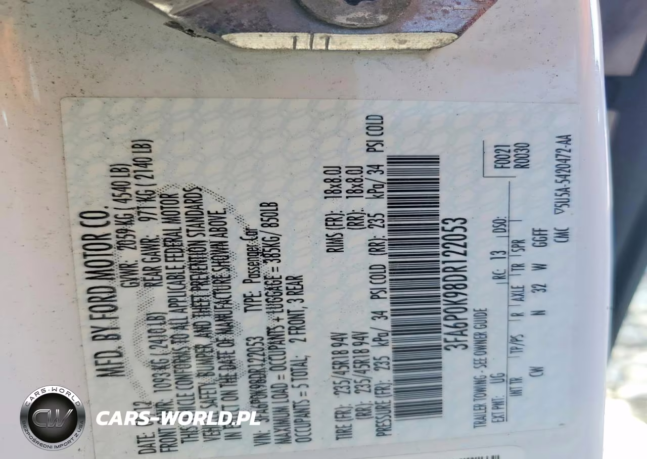 2013 Ford Fusion Titanium VIN:3FA6P0K98DR122053 - 12