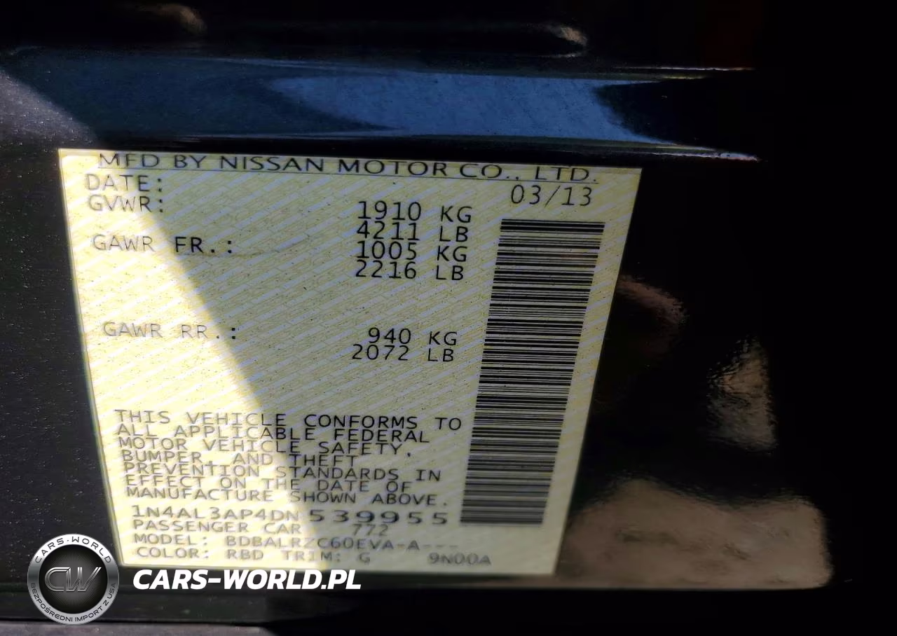 2013 Nissan Altima VIN:1N4AL3AP4DN539955 - 12