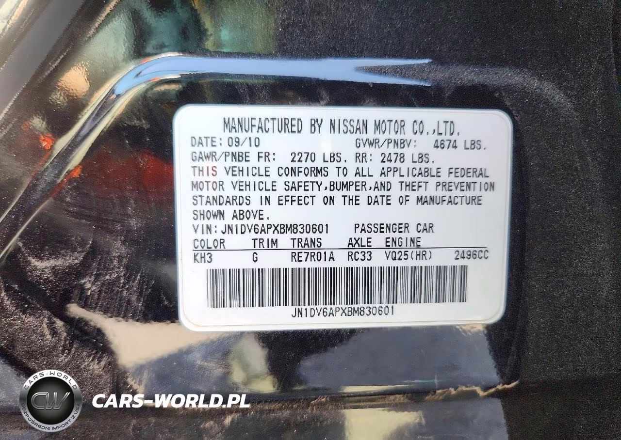 2011 Infiniti G25 Sedan Base VIN:JN1DV6APXBM830601 - 13
