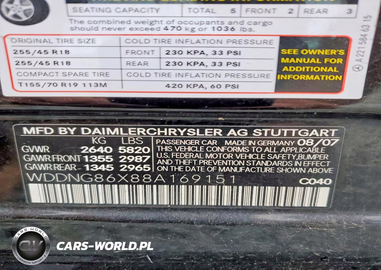 2008 Mercedes-Benz S 550 4Matic VIN:WDDNG86X88A169151 - 12