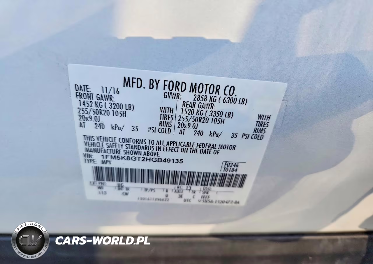 2017 Ford Explorer Sport VIN:1FM5K8GT2HGB49135 - 12