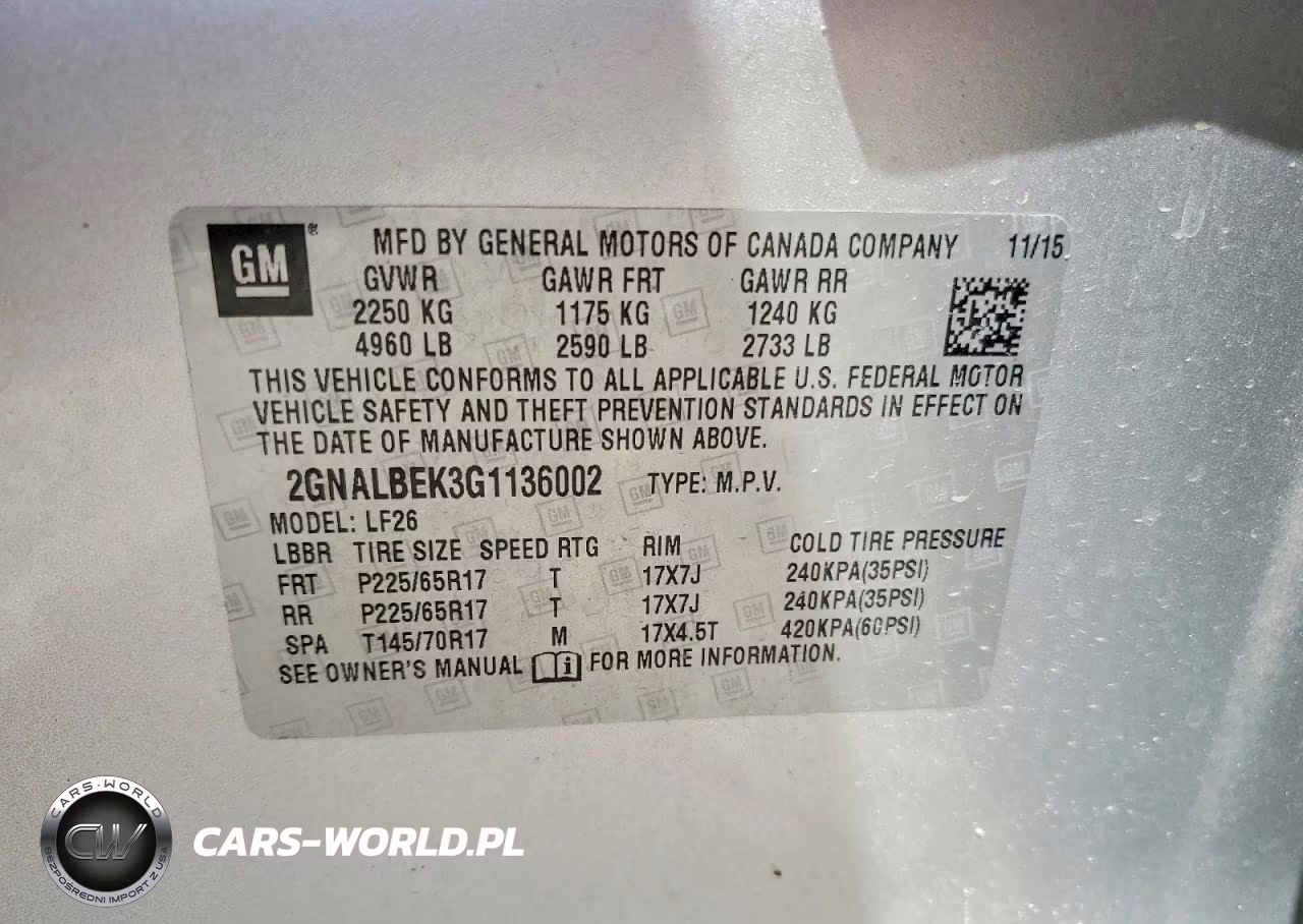 2016 Chevrolet Equinox Ls VIN:2GNALBEK3G1136002 - 12