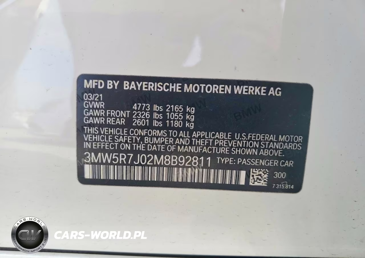 2021 BMW 330Xi VIN:3MW5R7J02M8B92811 - 12