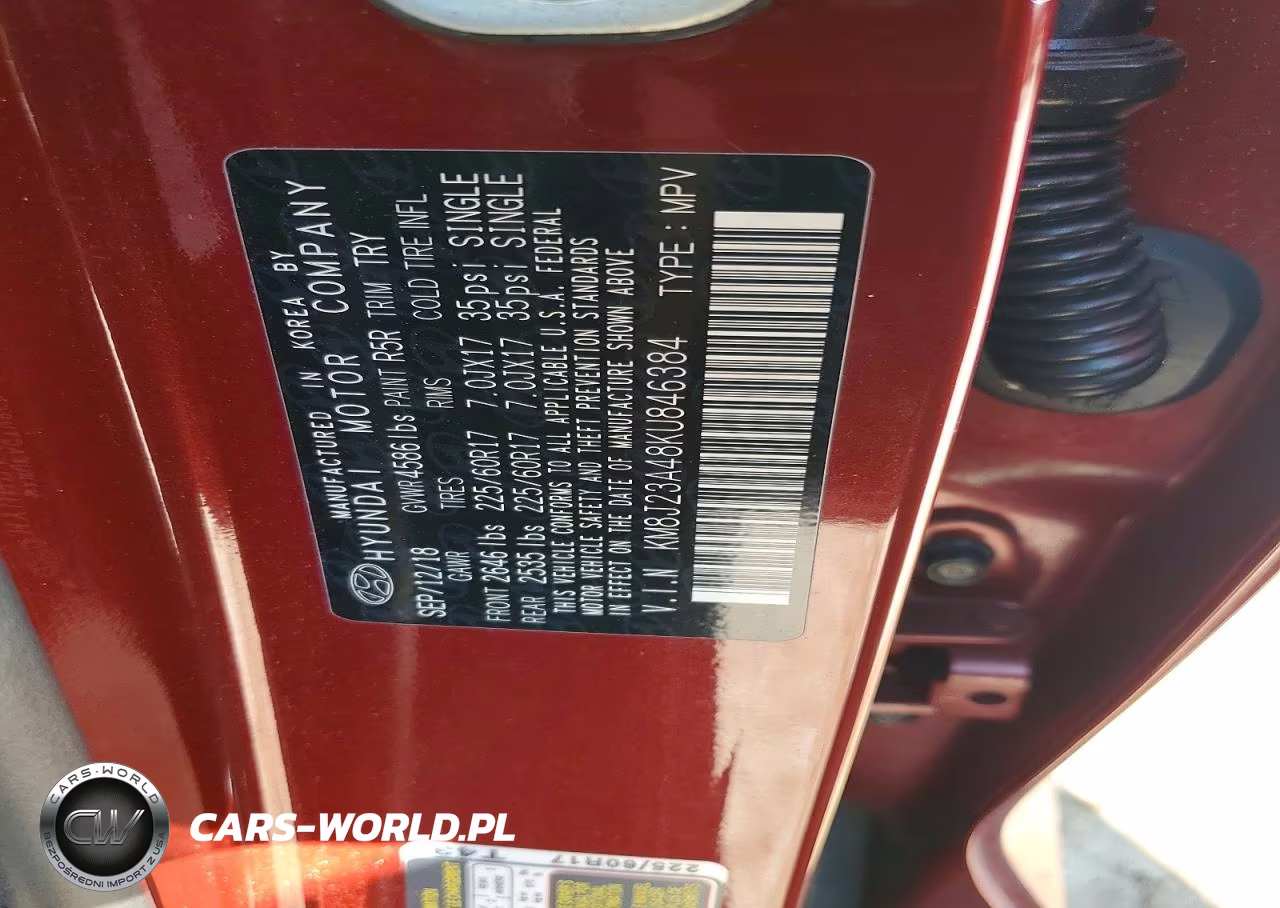 2019 Hyundai Tucson Se VIN:KM8J23A48KU846384 - 12