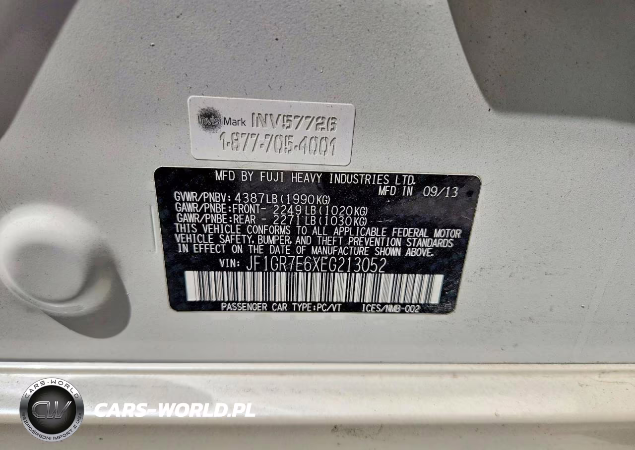 2014 Subaru Impreza Wrx VIN:JF1GR7E6XEG213052 - 13