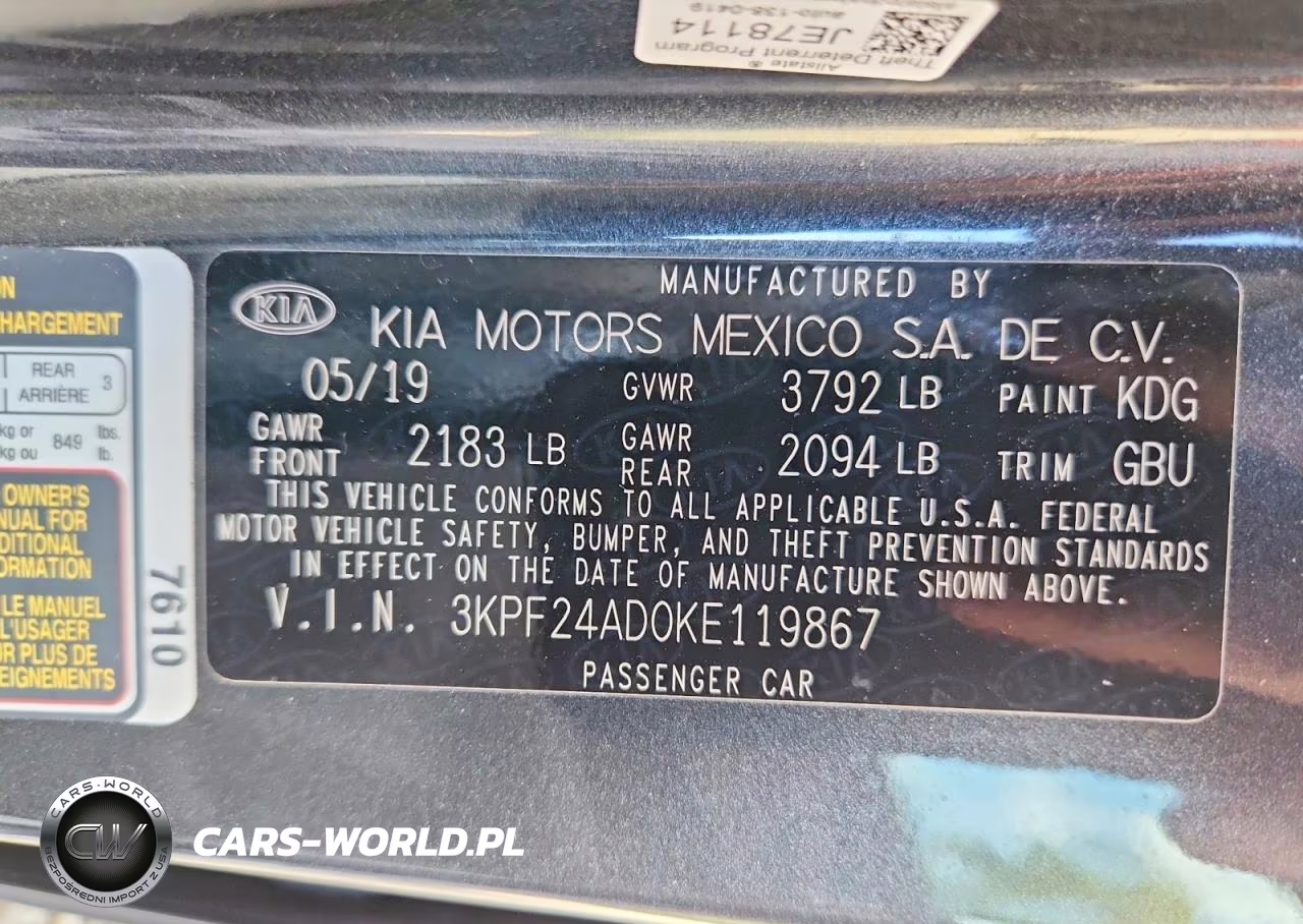 2019 Kia Forte Lxs VIN:3KPF24AD0KE119867 - 12