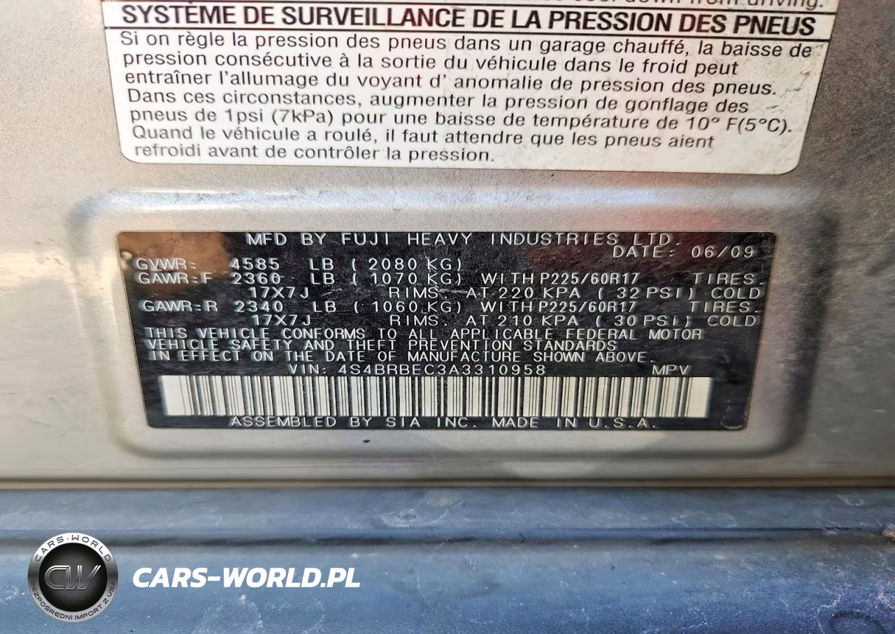 2010 Subaru Outback 2.5I Premium VIN:4S4BRBEC3A3310958 - 13