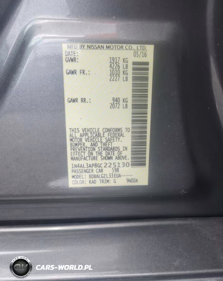 2016 Nissan Altima 2.5 S VIN:1N4AL3AP8GC225130 - 12