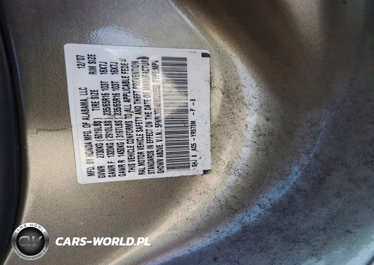 2008 Honda Odyssey Exl VIN:5FNRL38648B020550 - 13